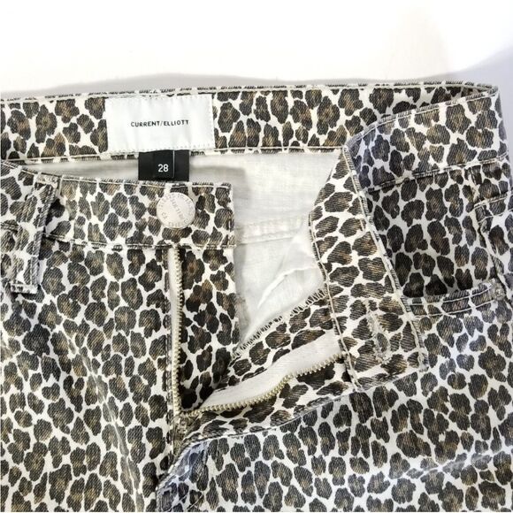 CURRENT ELLIOT High-Rise Snow Leopard Jeans Sz 28 Cheetah Animal Print - Picture 5 of 11